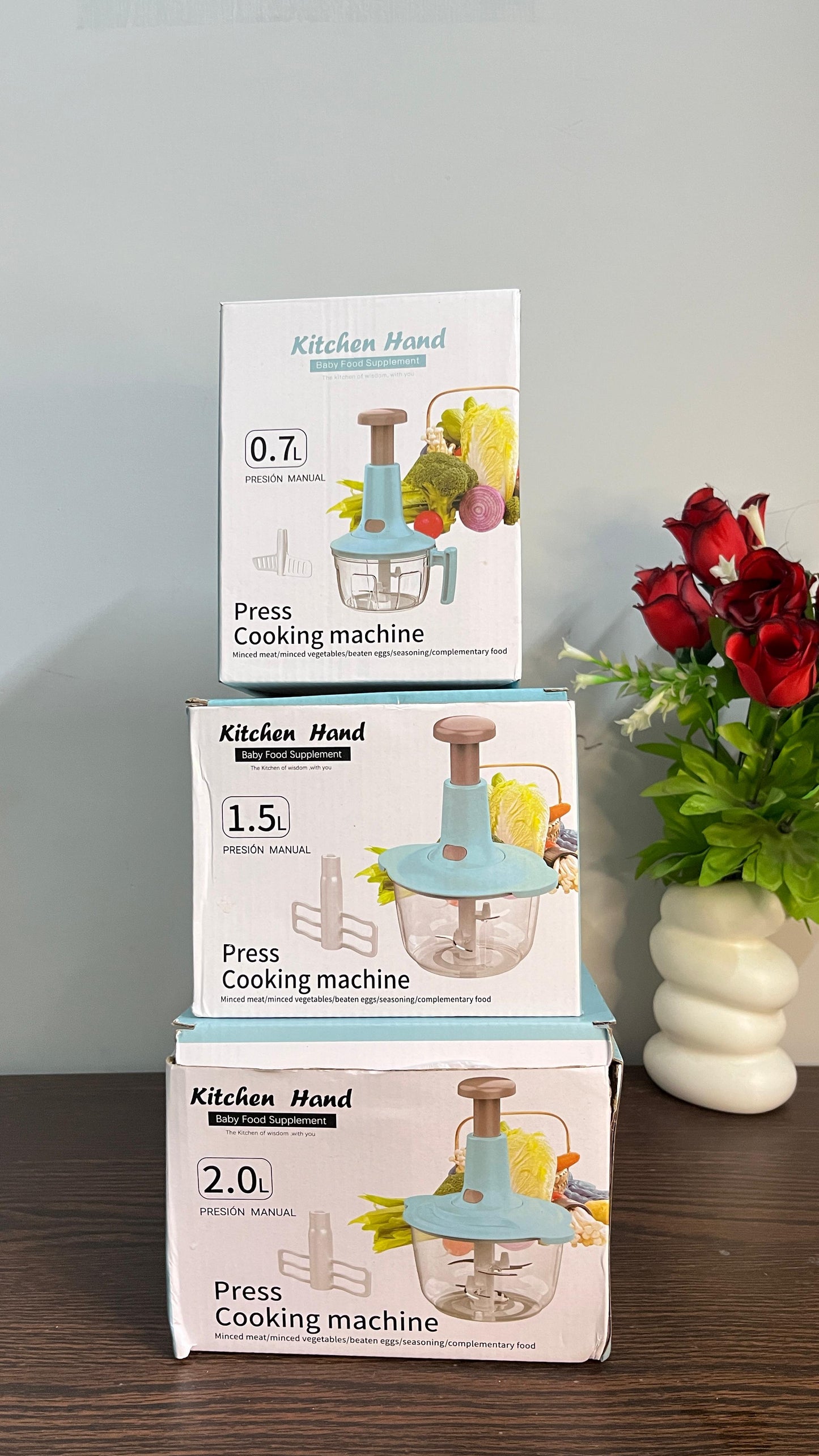 Multi-Functional Manual Hand Push Vegetable Chopper Cutter 0.7L , 1.5L & 2L