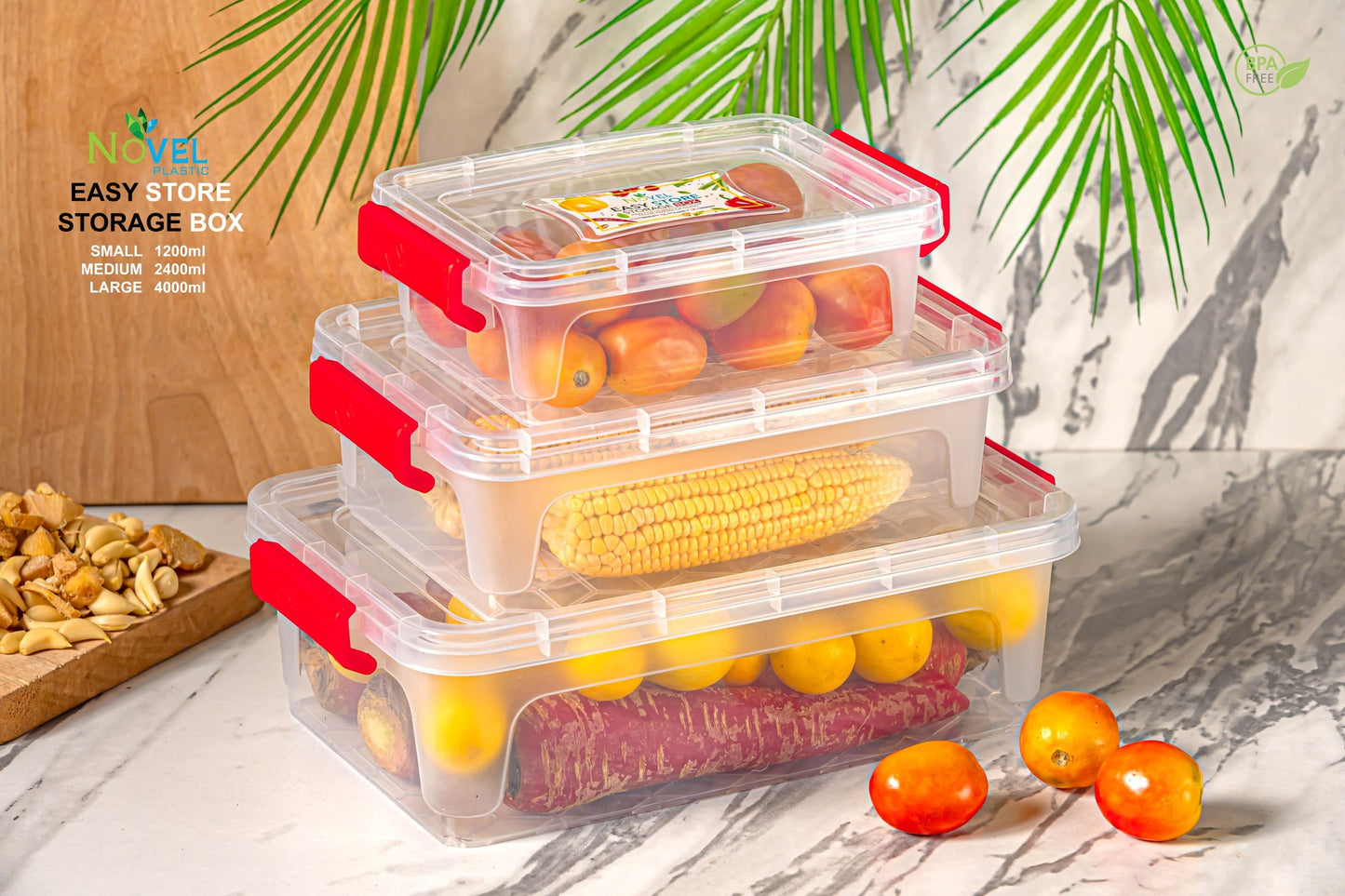 Novel 3-in-1 Plastic Storage Box – Multi-Purpose Organizer Container