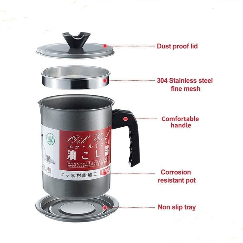 Kitchen Oil Storage Container Pot with Mesh Strainer 1.7 L