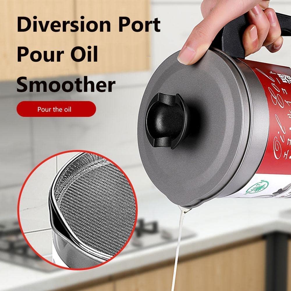 Kitchen Oil Storage Container Pot with Mesh Strainer 1.7 L
