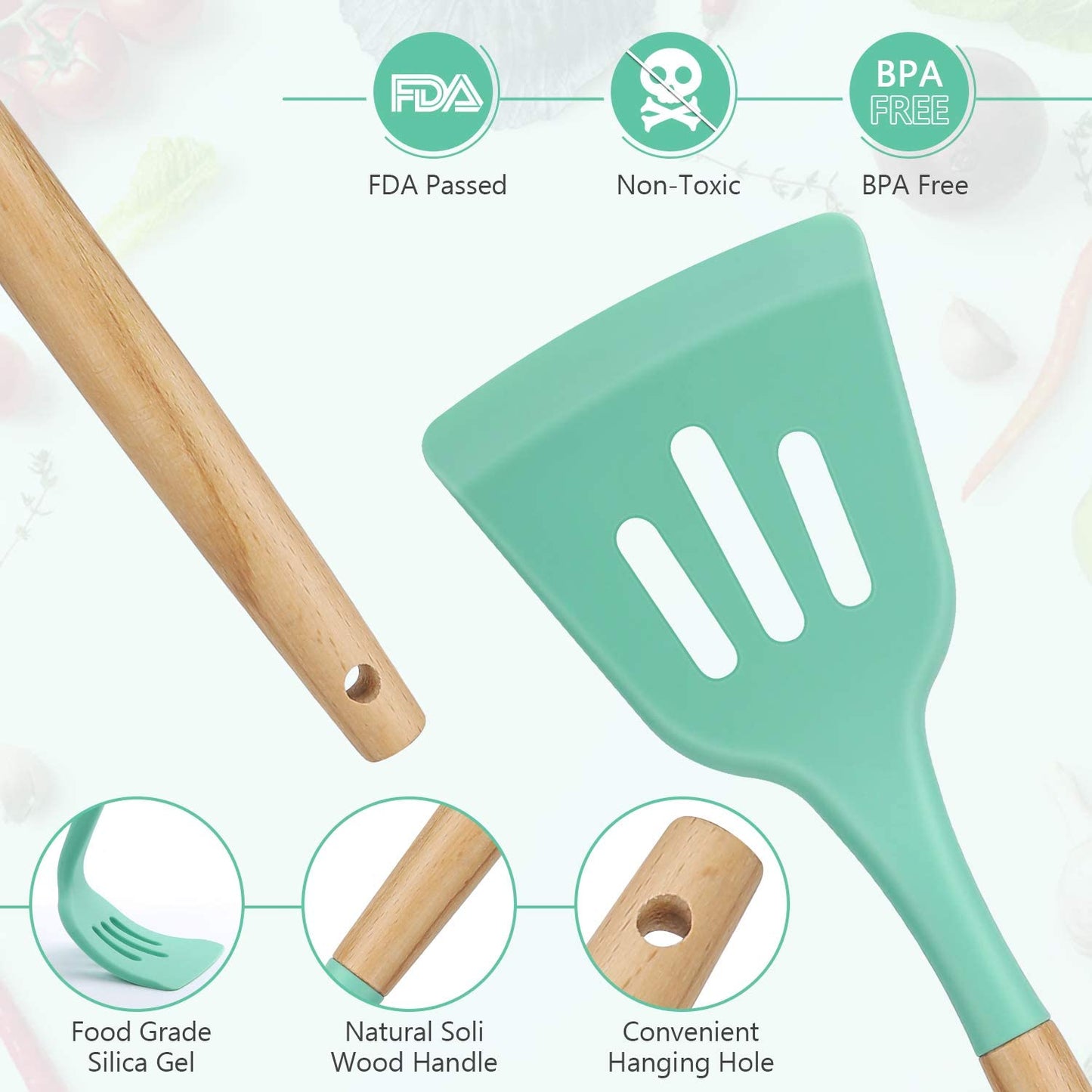 12 Pcs Silicone Cooking Utensils Kitchen Set