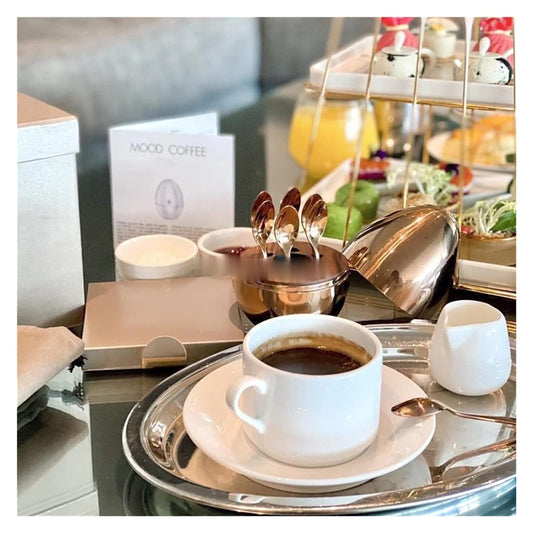 Golden Egg Shape Stainless steel Tea Spoon Holder with 6 Tea Spoons