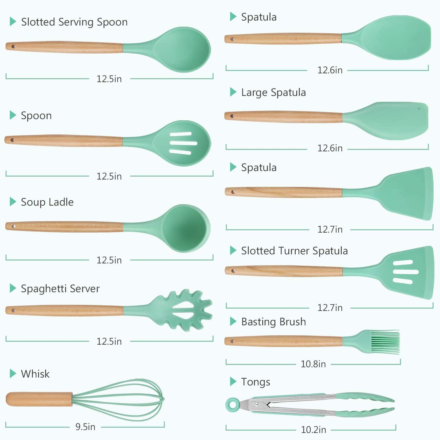 12 Pcs Silicone Cooking Utensils Kitchen Set