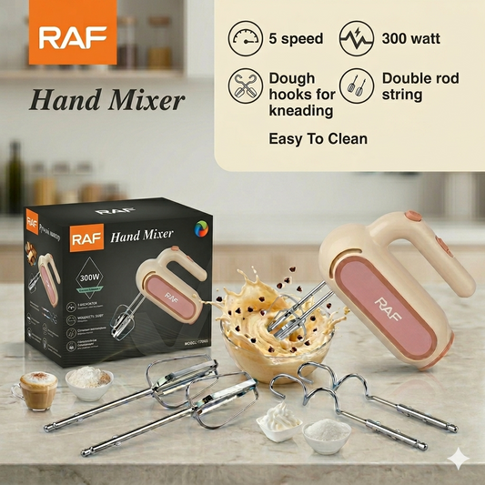 RAF Electric Hand Mixer along with 2 attachments, Cream & Egg Beater Machine