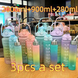 3 Pcs Gradient Sports Water Bottle Set