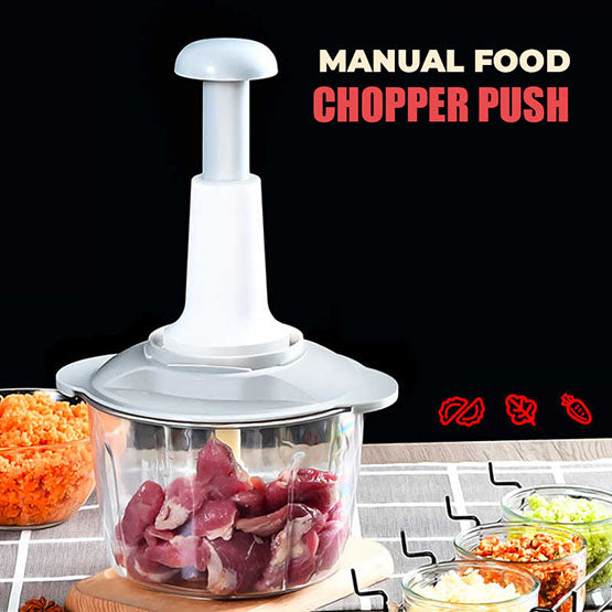 Manual Food Push Chopper For Vegetables & Meat 1.5L/2L