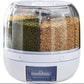 6 Grid Round Rotating Grain&Rice Storage Box - 360° Rotating Multi-Section Food Dispenser