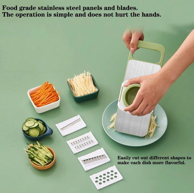 Manual 5-in-1 High-Quality Vegetable & Fruit Slicer cutter With Five Changeable Blades