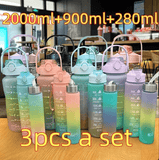 3 Pcs Gradient Sports Water Bottle Set