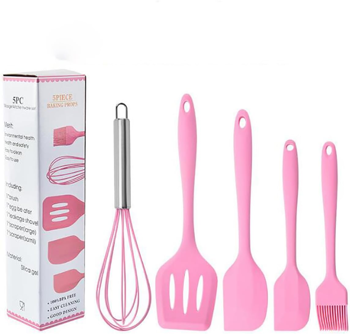 5 PC Silicone Cooking Kitchen Utensils Set Non-stick Heat Resistant Baking Kitchen Tools Set