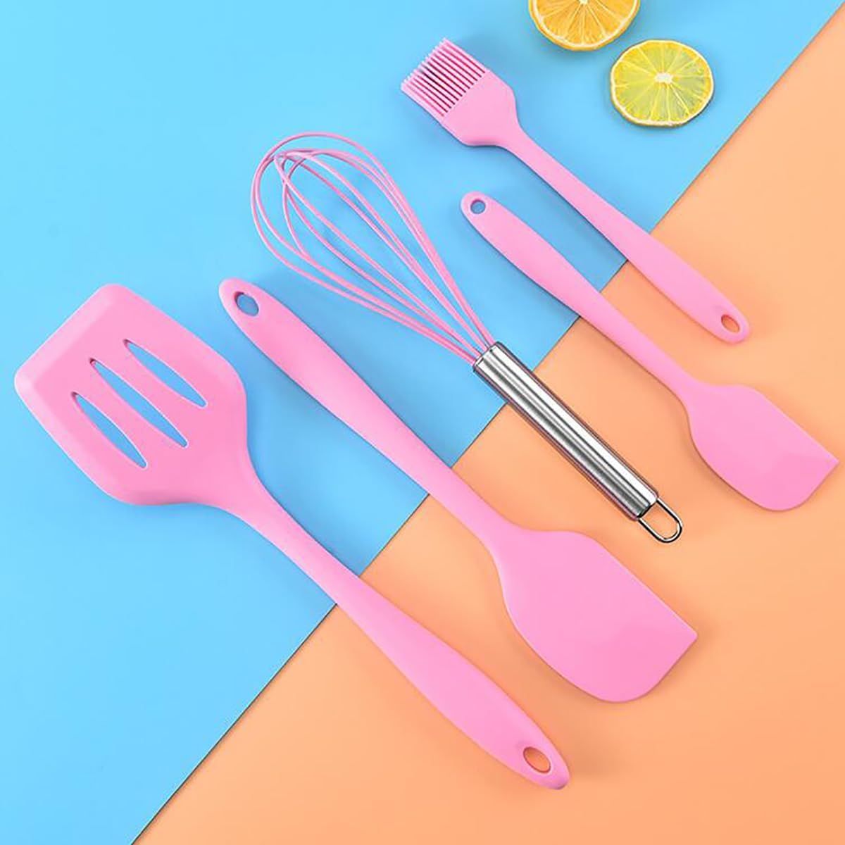 5 PC Silicone Cooking Kitchen Utensils Set Non-stick Heat Resistant Baking Kitchen Tools Set