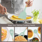 19 Piece Silicone Kitchenware Utensil Set Silicone Kitchen Utensils Set Heat Resistant Non-Stick Cooking Tool with Wooden Handles Silicone Cookware Set BPA Free,19pcs