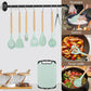 19 Piece Silicone Kitchenware Utensil Set Silicone Kitchen Utensils Set Heat Resistant Non-Stick Cooking Tool with Wooden Handles Silicone Cookware Set BPA Free,19pcs