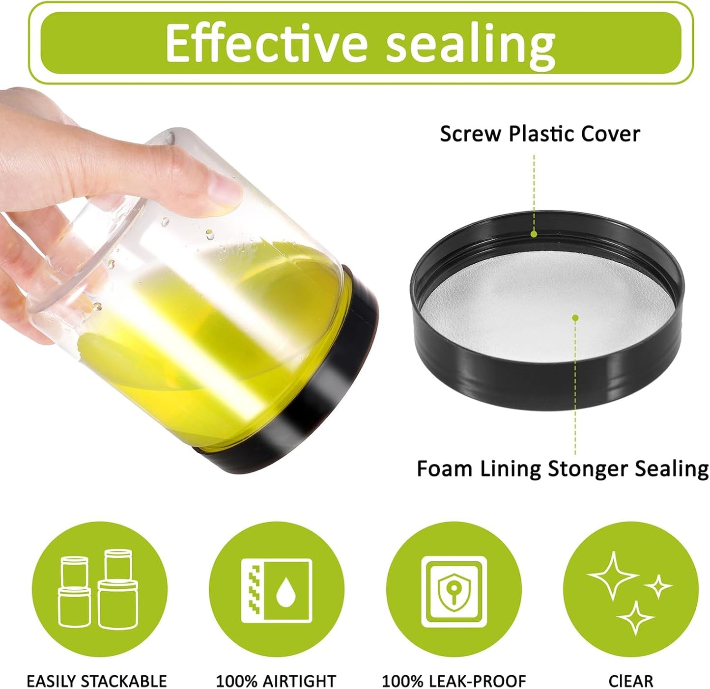 High Quality Plastic Air Tight Jars for Food Storage 200/ 500 / 1000 ML with Ingredients Stickers