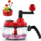 4 in 1 Hand Food Chopper, Quick Manual Vegetable Processor, Rotary Dicer Mincer Mixer Blender for Onion, Garlic, Salad, Meat, Chicken, etc