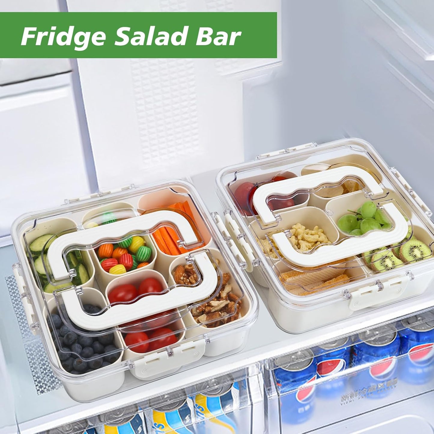 Dried Fruit Tray with Lid 4/6/8 Compartments Plastic Vegetable Snack Box Fruit Nut Candy Cracker Vegetable Storage Box