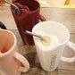 Ceramic Drinking Mug with Straw Hole & Handle, Heart Shape Opening, and Stainless Steel Straw 450ML