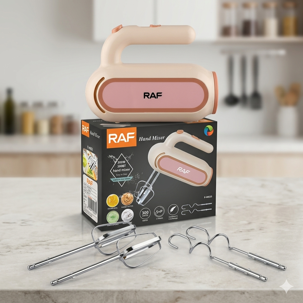 RAF Electric Hand Mixer along with 2 attachments, Cream & Egg Beater Machine
