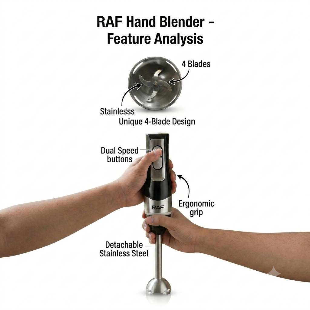 RAF Electric Hand Blender - 300 Watt