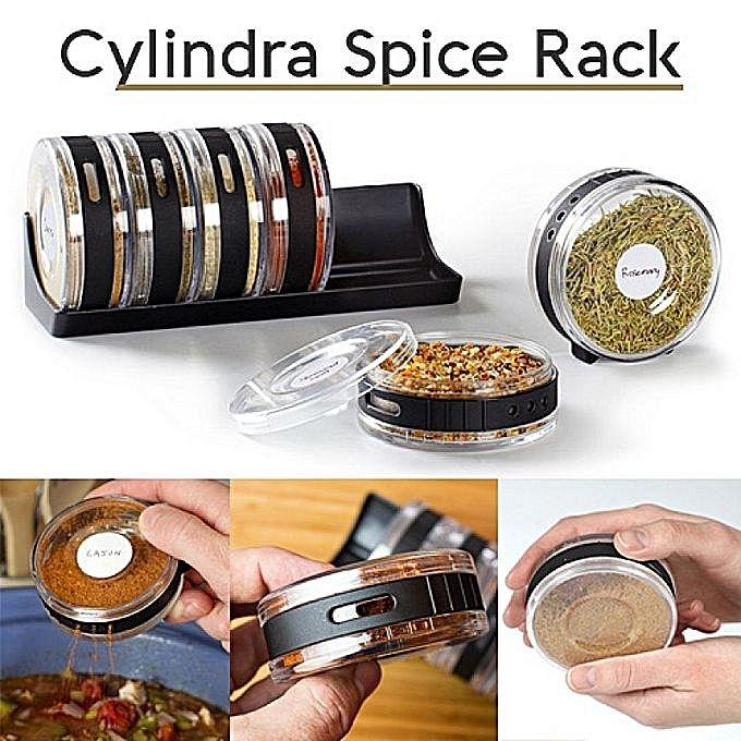 Cylinder Spice Rack/Seasonings Set