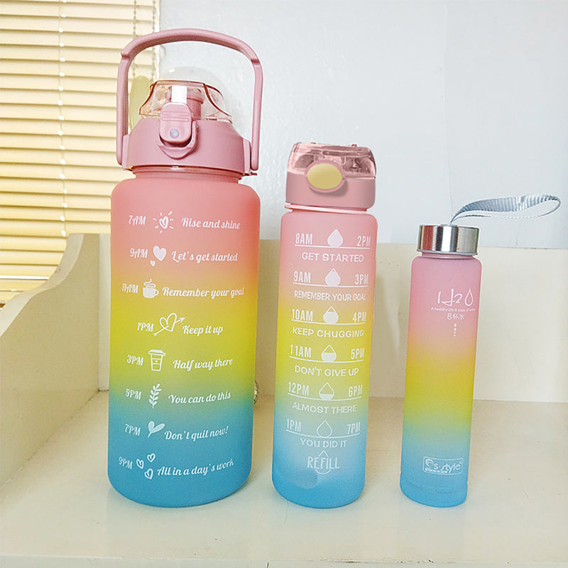 3 Pcs Gradient Sports Water Bottle Set