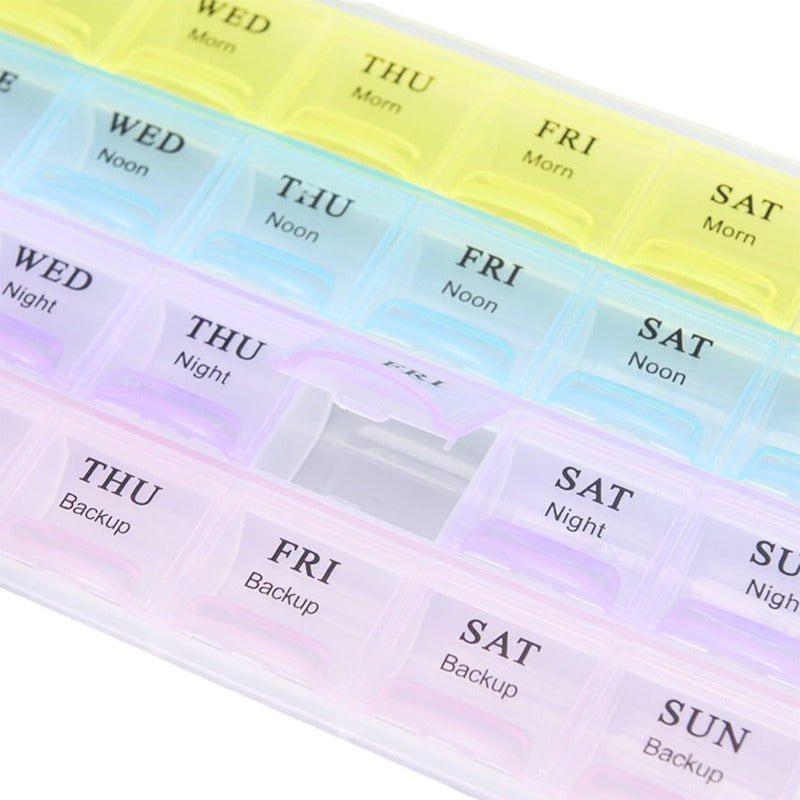 28 Squares Daily Medicine Holder Pillbox Monthly Pill Box Organizer