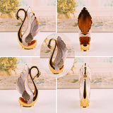 Metal Swan Base Holder with 6pcs Coffee Dessert Tea Spoon Set