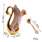 Metal Swan Base Holder with 6pcs Coffee Dessert Tea Spoon Set